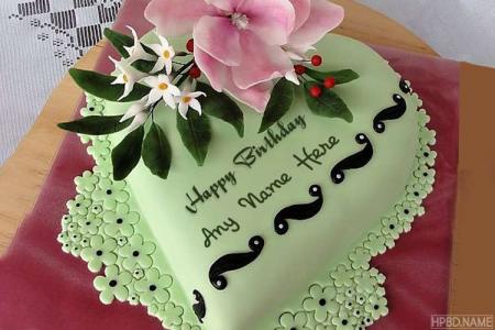 Green Birthday Cake With Name Generator