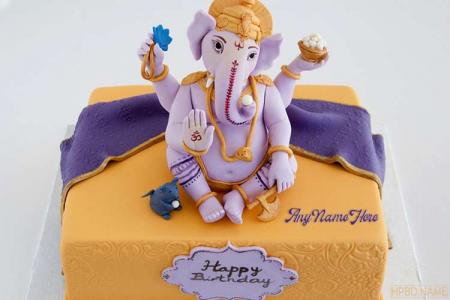 Happy Ganesh Chaturthi Cake With Name Edit
