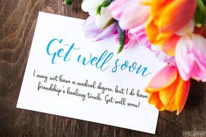 Write Wishes on Get Well Soon Flower Card Images