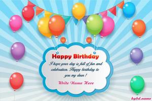 Free Happy Birthday Wishes Card With Name Editing