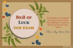 Best Of Luck For Exam Wishes With Name