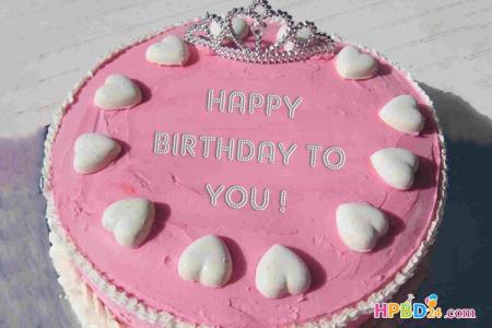 Sweet Princess Crown Birthday Name Cake