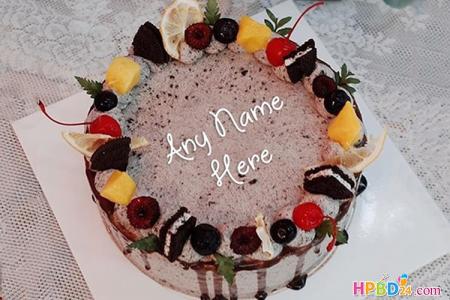 Fresh Fruit Birthday Cake With Name Generator