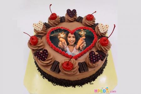 Chocolate Birthday Cake With Photo Frame