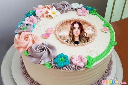 Best Flower Birthday Cake With Photo Edit