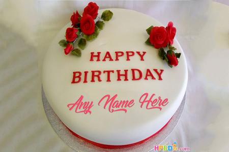 Special Rose Happy Birthday Cake With Name