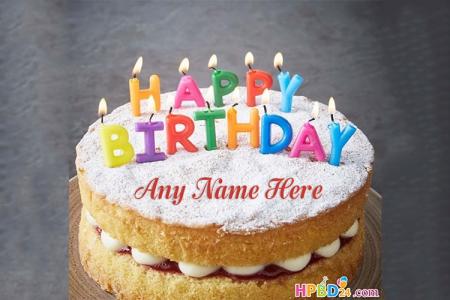 Happy Candle Birthday Cakes With Name Generator