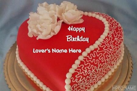 Write Name On Heart Love Birthday Cake Pic