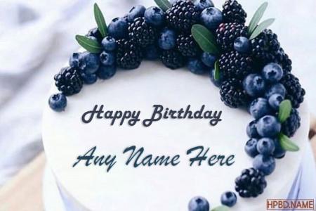 Happy Blueberry Birthday Cakes With Name Editor