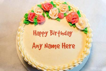 Awesome Rose Flowers Birthday Cakes With Name Editor