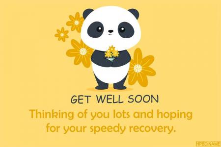 Funny Get Well Soon Card With Lovely Panda