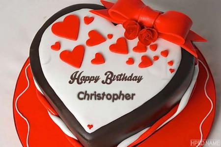 Romantic Heart Shaped Birthday Cake With Name For Love
