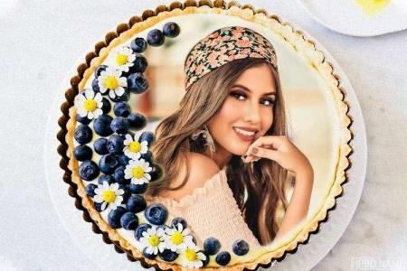 Blueberry Surprise Birthday Cake With Your Photo