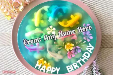 Colorful Jelly Birthday Cake With Name Edit