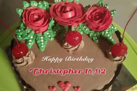 Red Rose Birthday Cake With Name Images