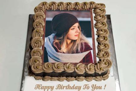 Beautiful Chocolate Birthday Cake With Name And Photo