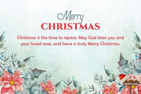 Design Watercolor Christmas Card With Greetings