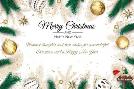 Merry Christmas And New Year Wishes Card Maker Online