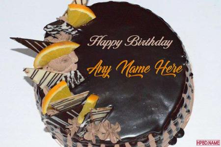 Write Your Name On Chocolate Birthday Wishes Cake For Whatsapp