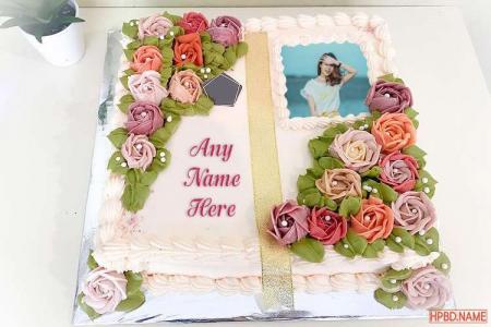 Best Flower Birthday Cake With Name And Photo Edited