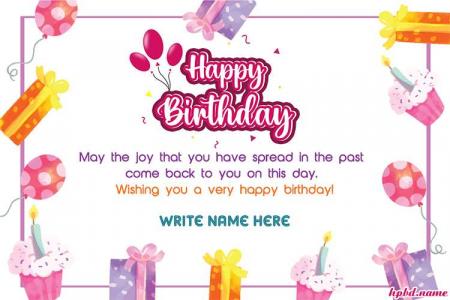 Watercolor Style Birthday Wishes Name Card