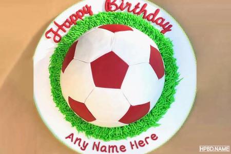 3D Football Birthday Cake With Name Editing