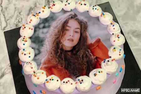 Colorful Candy Birthday Cake With Online Photo Editing