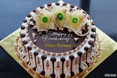 Customize Chocolate Birthday Cake Decorated With Name