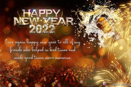 Latest Sparkle Meaningful 2022 New Year Greeting Card