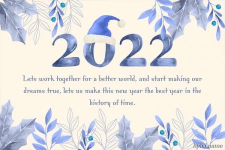 Customize Watercolor New Year Greeting Card 2022