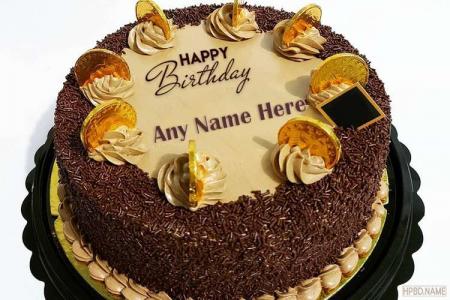 Giving You Black Forest Chocolate Birthday Cake With Your Name