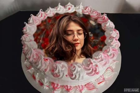 Customize Flower Ice Cream Birthday Cake With Photo Editing