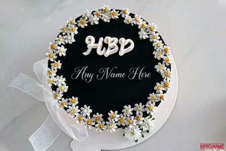 Write Your Name On Chrysanthemum Cake Happy Birthday