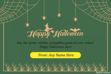 Customize Scary Halloween Greeting Card With Name