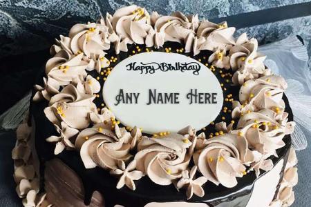 Cream Birthday Cake Design for Lover With Name Edit