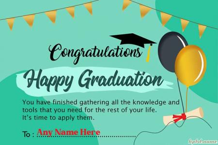 Customize Your Own Graduation Greeting Card With Your Name