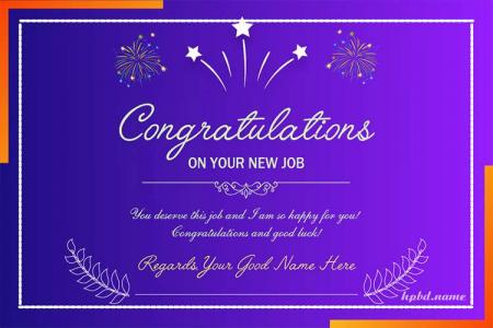Congratulations On Your New Job Card With Name