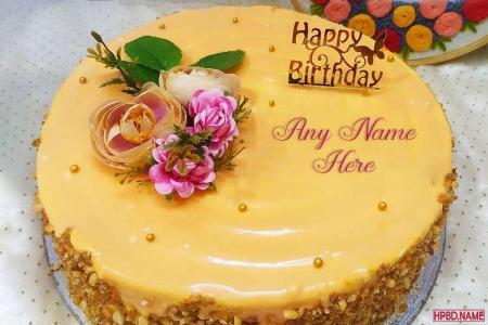 Mango Flavored Birthday Cake With Name Editing