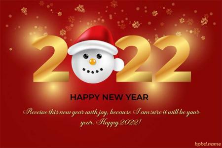 Snowman Happy New Year 2022 Greeting Cards