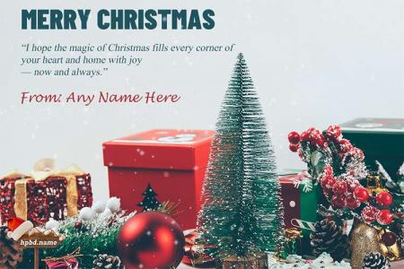 Wish You Merry Christmas Card With Name Online Editor