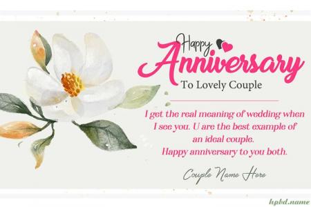 Write Name On Anniversary Card To Lovely Couple