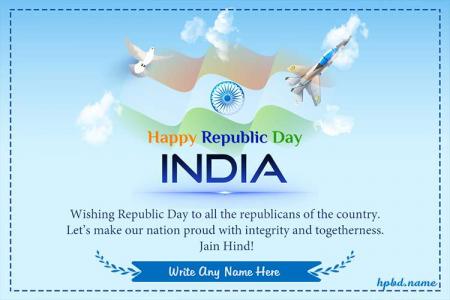 Write Name On Republic Day Wishes For Whatsapp Status