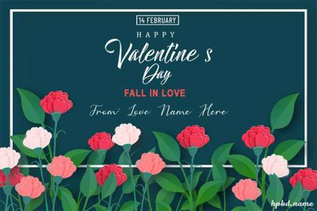 Valentines Day Fall In Love Cards With Name Editor