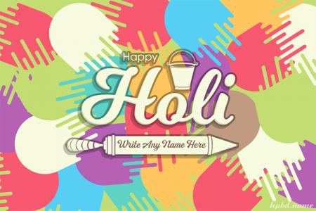 Write Name On Happy Holi Festival Cards For Whatsapp