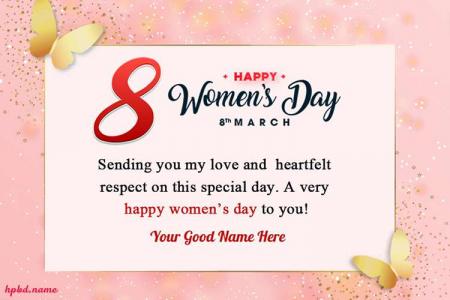 Butterfly 8 March Women's Day Wishes Quotes With Name