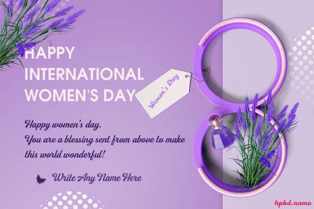 Happy International Womens Day Card With Name Edit