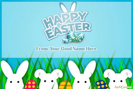 Cute Easter Day Card With Name Edit