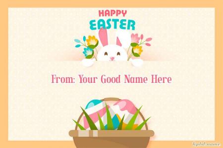 Happy Easter Day Wishes Card With Name Edit