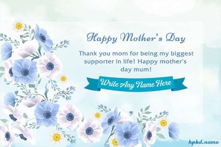 Lovely Flowers Happy Mother's Day Card With Name Pic