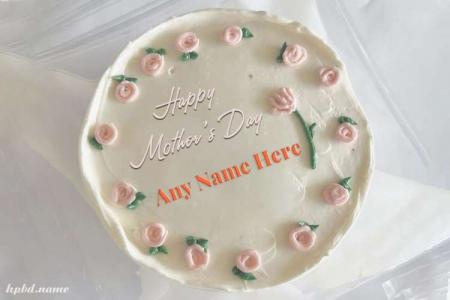 Pink Rose Mother's Day Cake With Name Editing